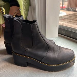 Doc Marten Rometty Black Leather Platform Chelsea Boot